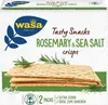 The image shows the packaging of Wasa crackers with rosemary and sea salt flavor. The packaging features the brand logo, product name, and an image of the crackers with rosemary sprigs. Produktbild-Vorschau