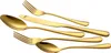 A set of gold-colored cutlery arranged diagonally on a white background. Náhľad obrázku produktu