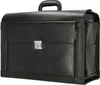 A black leather pilot case is shown against a white background. Produktbild-Vorschau