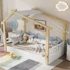 Letto per bambini Merax 90x190 cm, letto a casetta in legno Anteprima dell’immagine prodotto 2