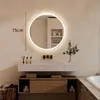 Koonmi runder LED Badspiegel 76 cm, dimmbar, Wandspiegel Produktbild-Vorschau 5