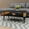Couchtisch Lamellen Fürs Wohnzimmer Schwarz/WOTAN Produktbild-Vorschau 2