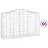 vidaXL Gabionen mit Hochbogen 6 Stk. 200x50x120/140cm Produktbild-Vorschau 3