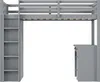 A gray loft bed with a ladder and a desk underneath, shown against a white background. Náhled obrázku produktu