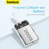 A cutaway view of a power bank showing its internal components and battery, with marketing text overlay. Produktbild-Vorschau