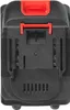 A close-up, top-down view of a black and red battery pack for a pressure cleaner. Produktbild-Vorschau