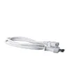 A white power cord is coiled and placed on a white background. Produktbild-Vorschau