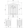 Technical drawing with dimensions of a wooden shed. Produktbild-Vorschau