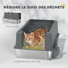 PawHut Bac à litière pour chat XXL en acier inoxydable, 85L Voir les images du produit 4