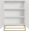 Selsey VELDIO - Highboard 2-türig, Weiß mit goldenem Produktbild-Vorschau 4