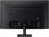 The back of a black Samsung monitor is shown, mounted on a stand. Produktbild-Vorschau
