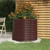 vidaXL Kvetináč z pozinkovanej ocele 80x80x68 cm hnedý Náhľad obrázku produktu 2