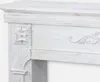 A close-up view of a white, distressed wooden fireplace mantel. Anteprima dell’immagine prodotto