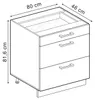 Keukenonderkast Vicco R-Line Beton/Wit 80 cm met 3 laden Productafbeelding-voorbeeld 2