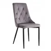 A single gray upholstered dining chair with black metal legs, shown against a white background. Náhľad obrázku produktu