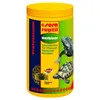 A product shot of a yellow and green plastic container of Sera Reptil Professional Herbivor food for reptiles. Produktbild-Vorschau