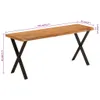 The Living Store Bank Baumkante 105 cm Massivholz Akazie Produktbild-Vorschau 8