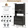 COSTWAY Armoire de cuisine à 6 niveaux, armoire buffet avec Voir les images du produit 2
