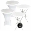 IvoQ Lot de 2 Mange-debout Blancs – Inclus 2 Housses Voir les images du produit 1