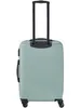A light green suitcase with a black retractable handle and black wheels, shown from the back. Náhľad obrázku produktu