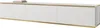A long, white TV lowboard with gold trim and three doors is shown against a white background. A stack of books is on the top left of the board. Náhľad obrázku produktu