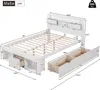 A diagram of a white bed frame with dimensions indicated by lines and numbers. Podgląd zdjęcia produktu