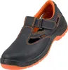 A black and orange work sandal is shown against a white background. Produktbild-Vorschau
