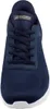 A close-up, front-facing view of a navy blue Skechers sneaker with white accents. Produktbild-Vorschau