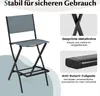 A folding bar stool is shown with close-up images highlighting its features. Podgląd zdjęcia produktu