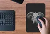 MuchoWow® Mauspad Mousepad Elefant auf schwarzem Produktbild-Vorschau 4