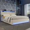 okwish Čalouněná postel 180×200 cm s LED osvětlením a USB Náhled obrázku produktu 3
