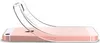 A clear phone case is shown bending over a rose gold iPhone. Produktbild-Vorschau