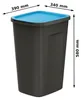 Odpadkový koš černý 50 l pro třídění odpadu modrá klapka Náhled obrázku produktu 2
