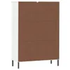 A white and brown bookshelf with metal legs on a white background. Produktbild-Vorschau