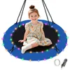 COSTWAY Hangschommel, diameter 100 cm, kinderschommel met Productafbeelding-voorbeeld 1