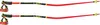 Two red ski poles with black and yellow accents and LEKI branding, displayed against a white background. Produktbild-Vorschau