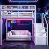 STILVORA Hochbett 140x200 cm mit LED-Lichtleiste aus Produktbild-Vorschau 3