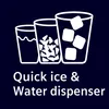 Three glasses with drinks and ice, with text below. Produktbild-Vorschau