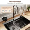 SONNI Szeroka strona kwadratowa umywalka 70 x 45 x 24,5 cm, Podgląd zdjęcia produktu 6