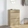vidaXL Botník se 2 záklopkami dub Sonoma 80x34x116 cm Náhled obrázku produktu 3