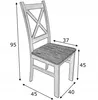 A diagram of a chair with dimensions indicated. Náhled obrázku produktu