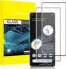 A product shot of screen protectors for a Google Pixel 7a, with packaging on the left and the product displayed on a phone screen on the right. Produktbild-Vorschau