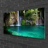Acrylglasbilder 100x50 Wandbild Druck See Wasserfall Natur Produktbild-Vorschau 2