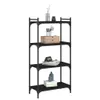 Möbel Bücherregal 4 Böden Schwarz 60x30x120 cm Produktbild-Vorschau 4