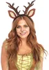 A woman wearing a deer costume headband and makeup. Produktbild-Vorschau