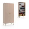 NATURA Armoire 87cm 5 Étagères Beige Macchiato Boho Pieds Voir les images du produit 2