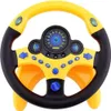 Gelbes und schwarzes Spielzeuglenkrad aus Kunststoff mit blauen Tasten und zentralem Tachometerdisplay Voir les images du produit