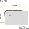 A diagram illustrating the dimensions and features of a stair nosing profile. Anteprima dell’immagine prodotto