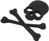 3D Schwarz Totenkopf Metall Aufkleber Sticker Emblem Badge Produktbild-Vorschau 1