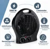 Kinzo Heizlüfter 2000W - Warmluftgebläse - 2 Heizstufen mit Produktbild-Vorschau 2